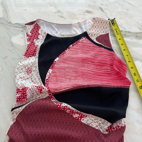 EMILIO PUCCI RED MULTI PRINT DRESS IT 46 / US 12 NWTS! - Picture 11 of 17